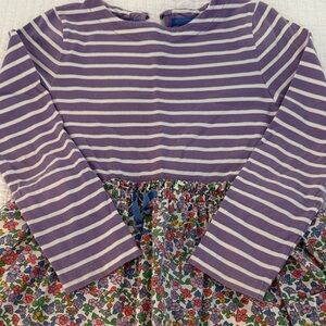 Mini Boden Purple Striped Long Sleeve Dress